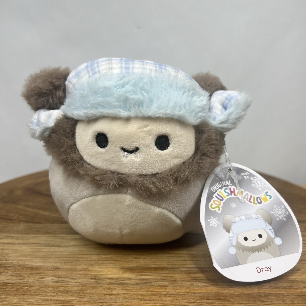 Squishmallows Dray Grey Bigfoot Sasquatch Yeti 5" Plush w/Hat + Tags - New !